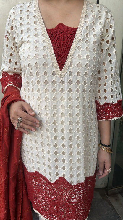 Desi Chiffle Cotton Designer Suit