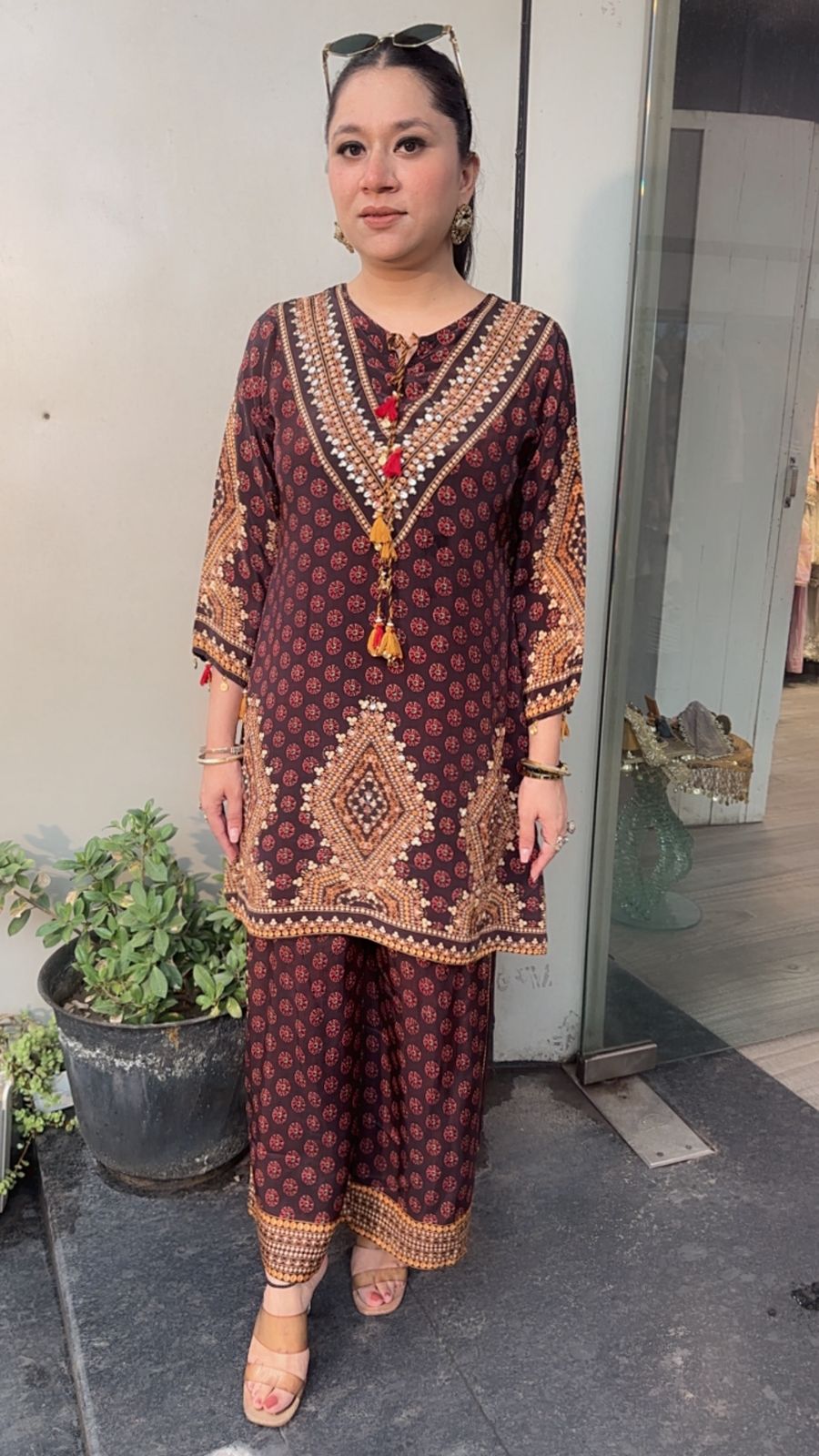 Kari Digital print crepe Cordset