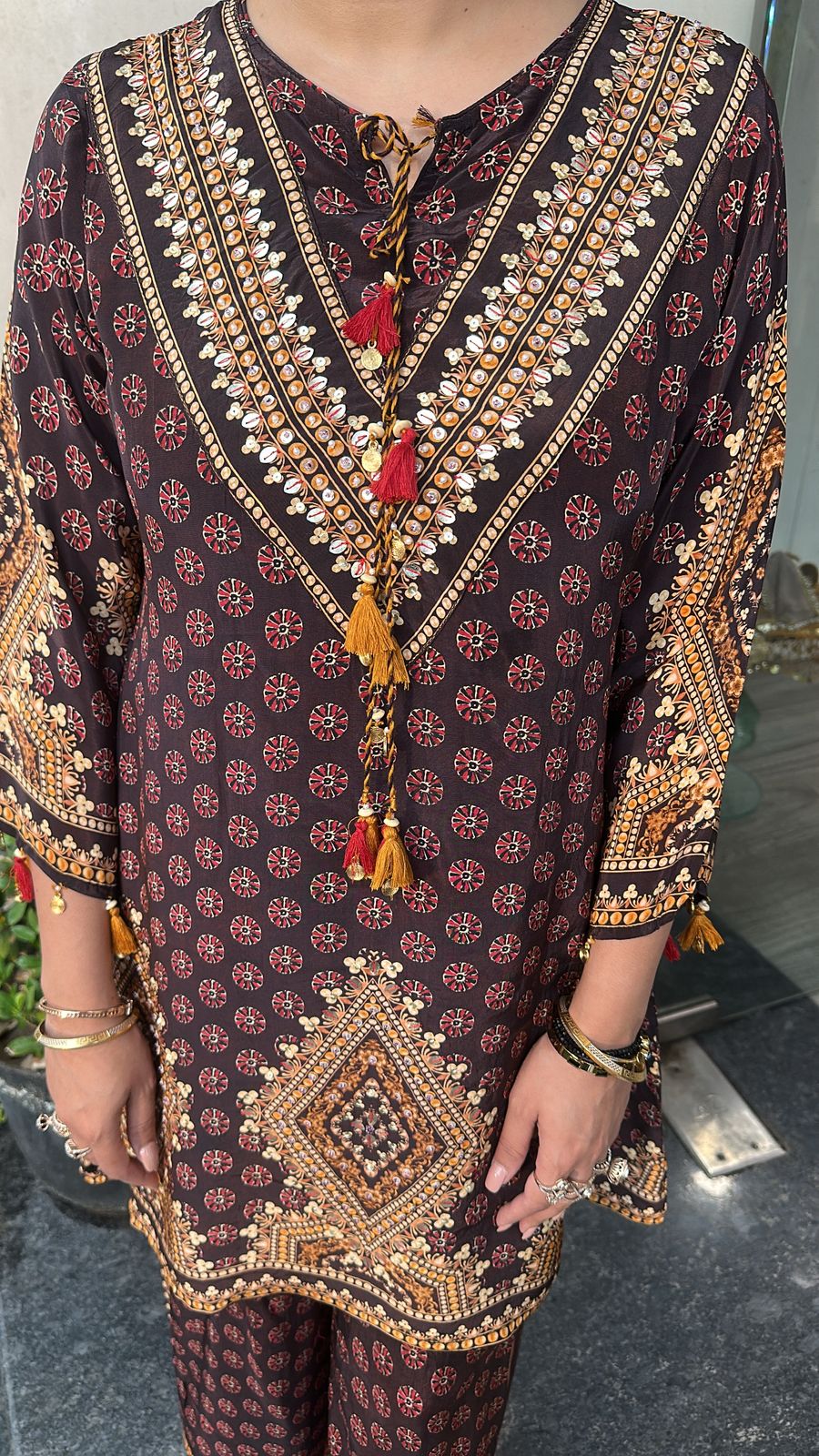 Kari Digital print crepe Cordset