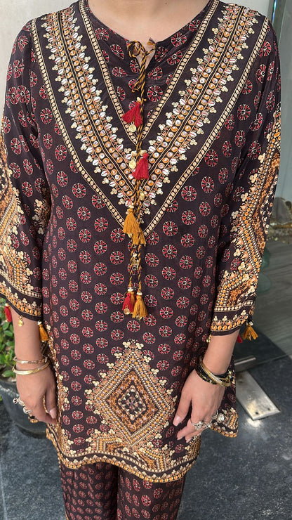 Kari Digital print crepe Cordset