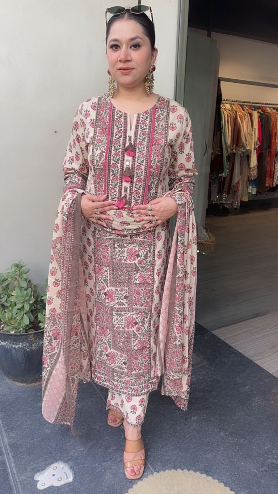 Zaria Digital Print Cotton Designer Suit