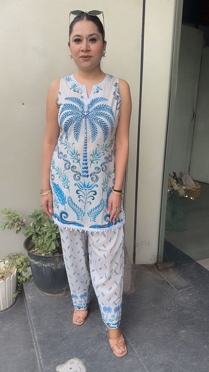 Stone Digital print Farshi Tunic set