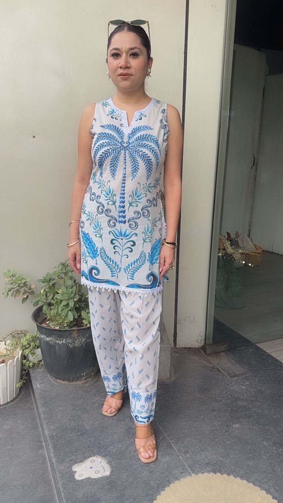 Stone Digital print Farshi Tunic set