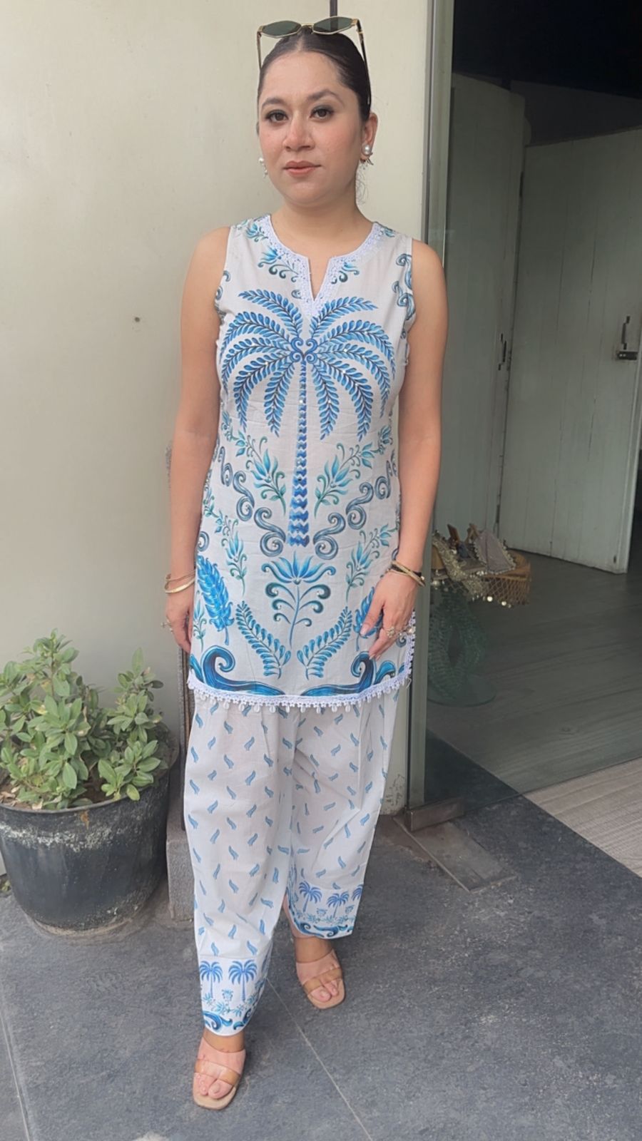 Stone Digital print Farshi Tunic set