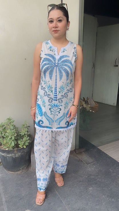 Stone Digital print Farshi Tunic set