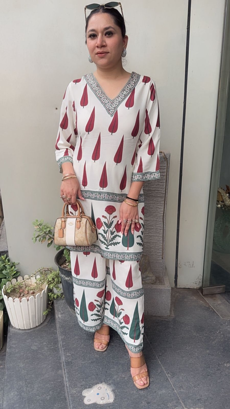 Koras ivory Digital Printed Cordset
