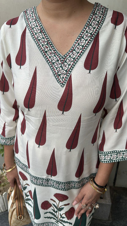 Koras ivory Digital Printed Cordset