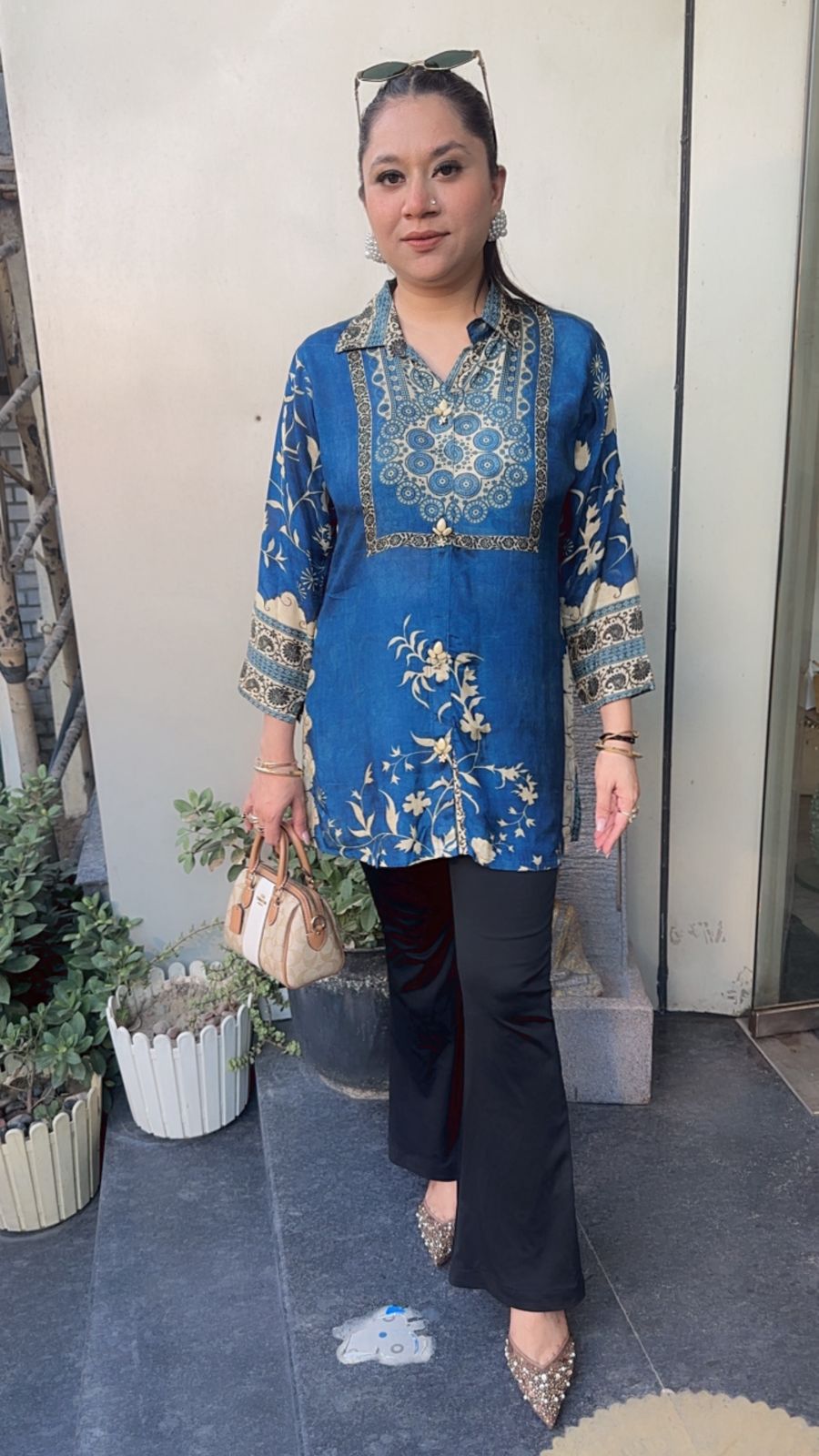 Leo Blue Digital print Shirt