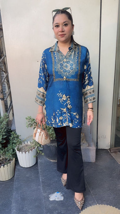Leo Blue Digital print Shirt