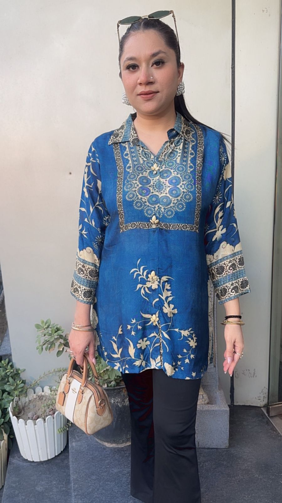 Leo Blue Digital print Shirt