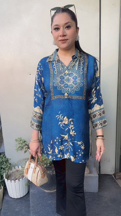 Leo Blue Digital print Shirt