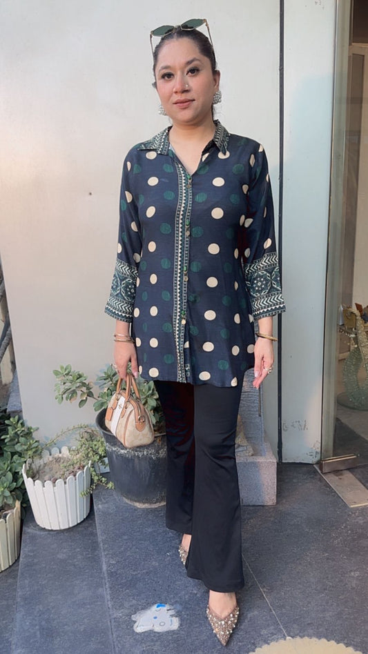 Percy Bottel Green Digital print Shirt