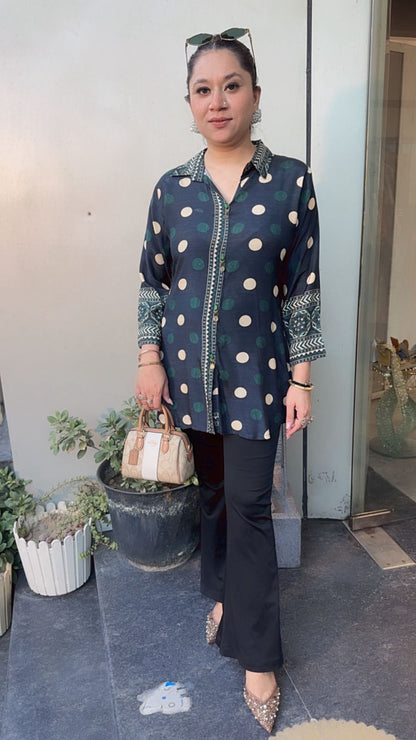 Percy Bottel Green Digital print Shirt