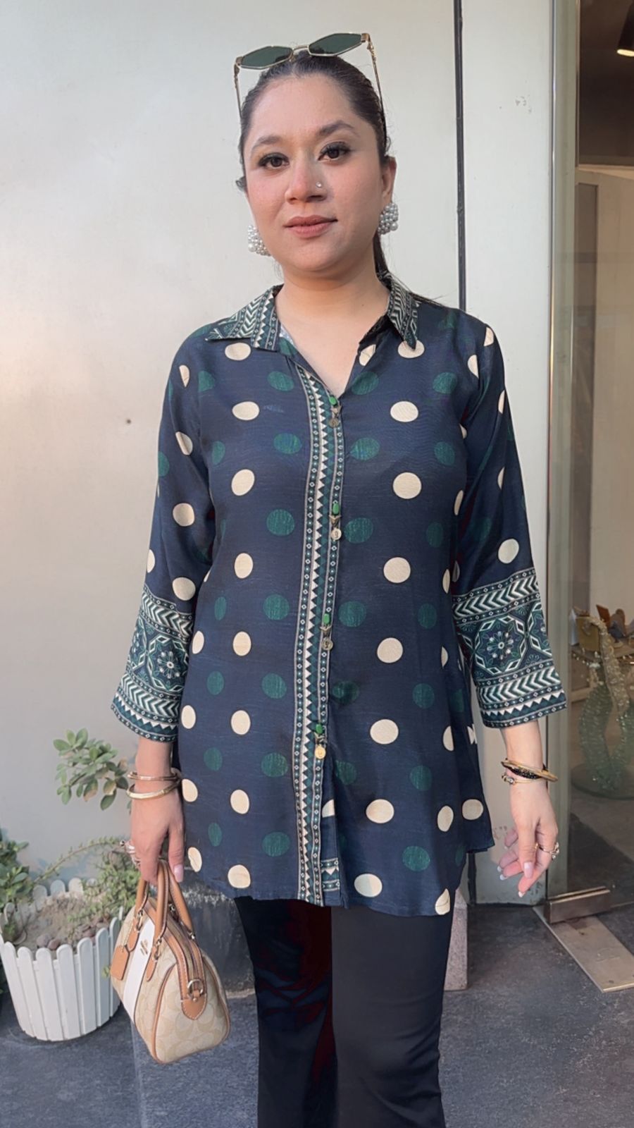 Percy Bottel Green Digital print Shirt