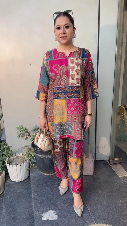 Patang Multicolor Ajrakh print Cordset