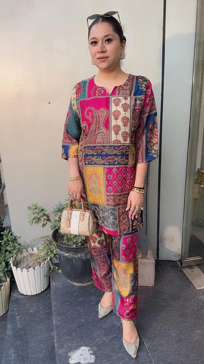 Patang Multicolor Ajrakh print Cordset