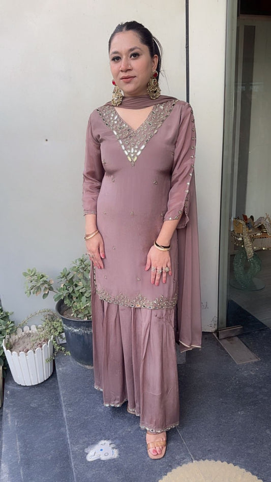 Tanveer Chikoo Mirror work Designer Suit