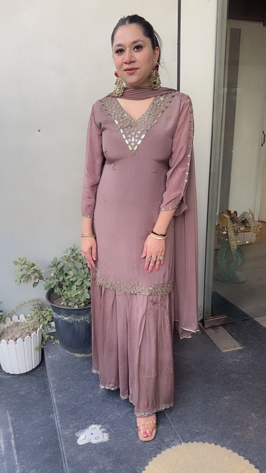 Tanveer Chikoo Mirror work Designer Suit