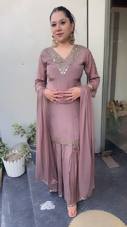 Tanveer Chikoo Mirror work Designer Suit