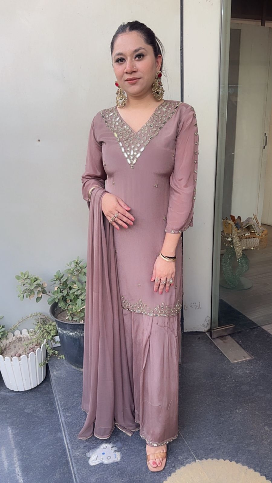 Tanveer Chikoo Mirror work Designer Suit