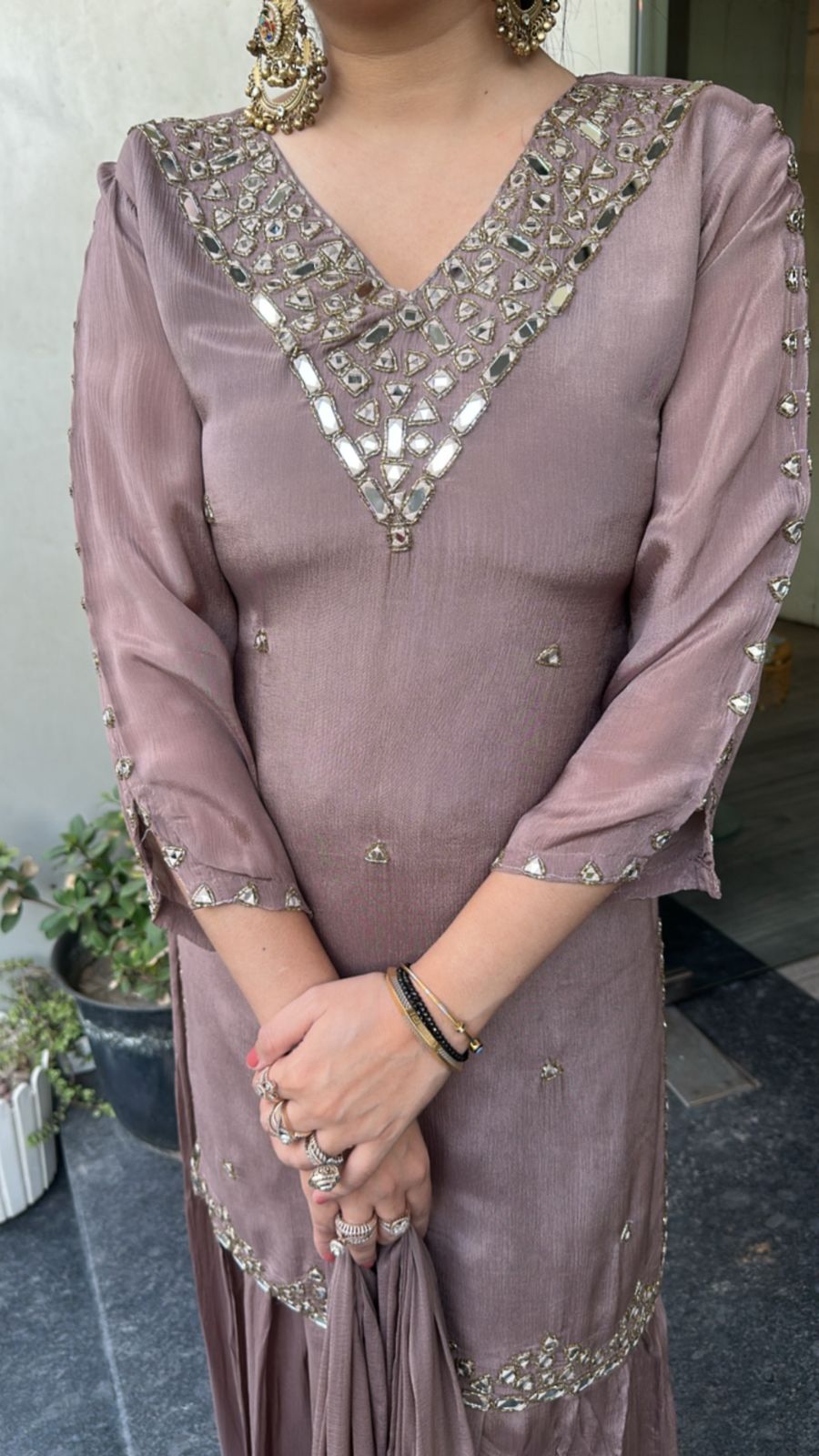 Tanveer Chikoo Mirror work Designer Suit
