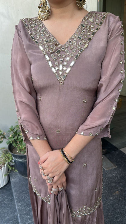 Tanveer Chikoo Mirror work Designer Suit