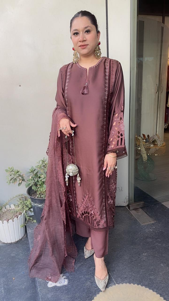 Niharika Brown Cut work Designer Suit