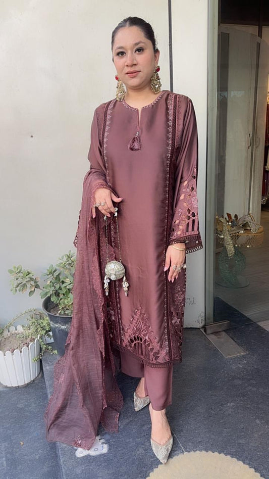 Niharika Brown Cut work Designer Suit