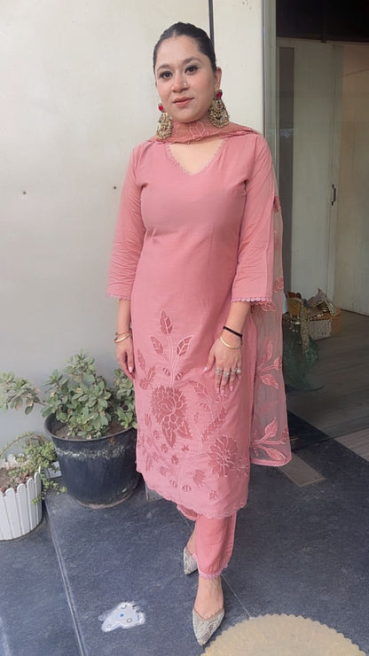 Titos Pink Applique Designer Suit