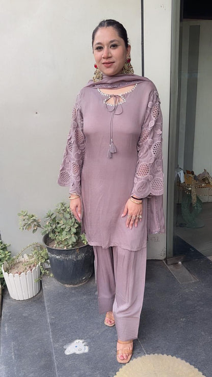 Kawa lavander Farshi Designer Suit