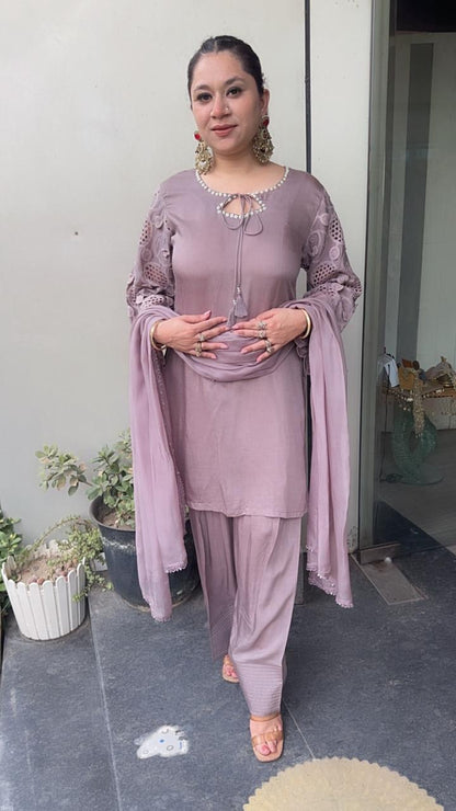 Kawa lavander Farshi Designer Suit