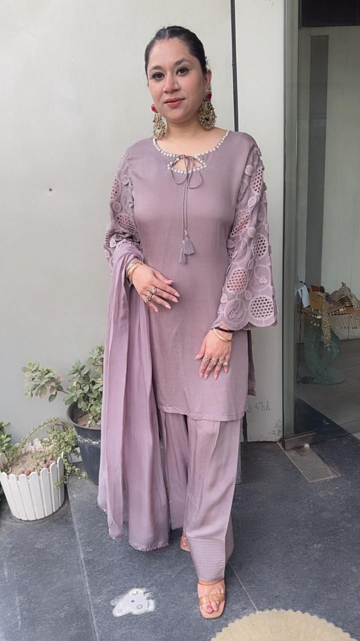 Kawa lavander Farshi Designer Suit