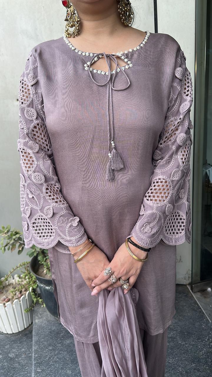 Kawa lavander Farshi Designer Suit