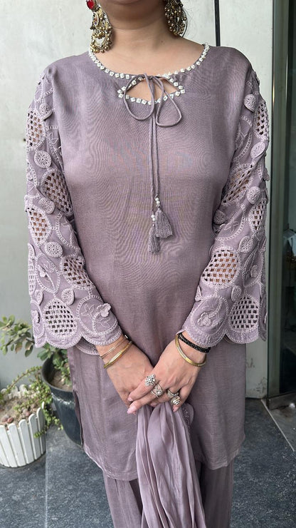 Kawa lavander Farshi Designer Suit