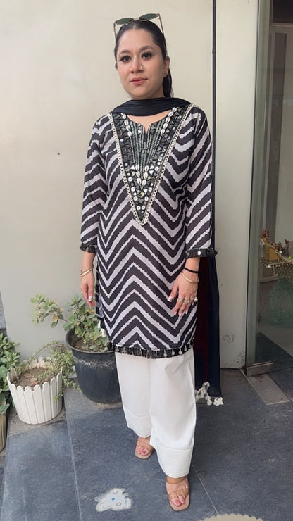 Yara zig zag Farshi Salwar Cotton Designer Suit