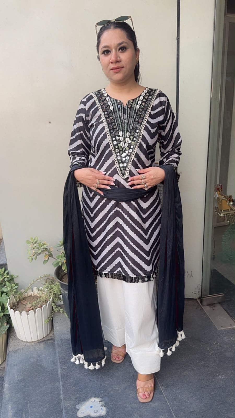Yara zig zag Farshi Salwar Cotton Designer Suit
