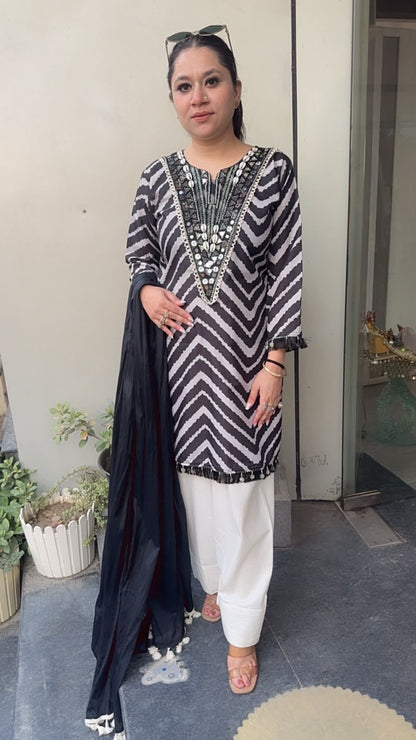 Yara zig zag Farshi Salwar Cotton Designer Suit