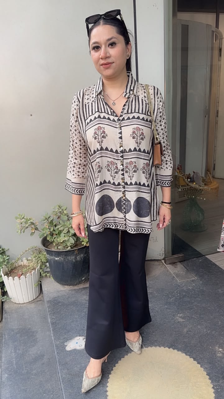 Pebble Black Ivory Digital print Shirt