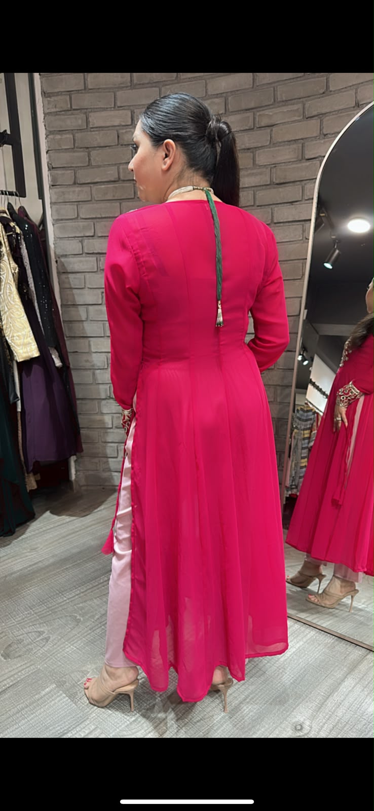 Sheesha Hot pink Mirror Cordset 3pc Set