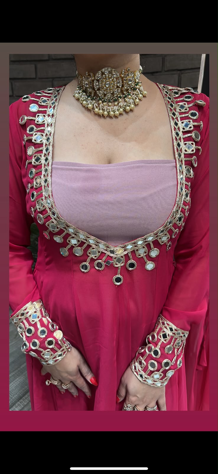 Sheesha Hot pink Mirror Cordset 3pc Set