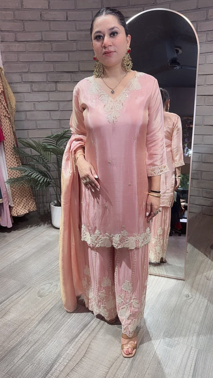 Keeram peach Designer Suit