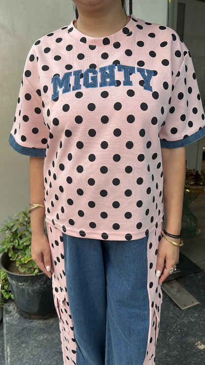 Mickey pink polka Denim Style Cordset