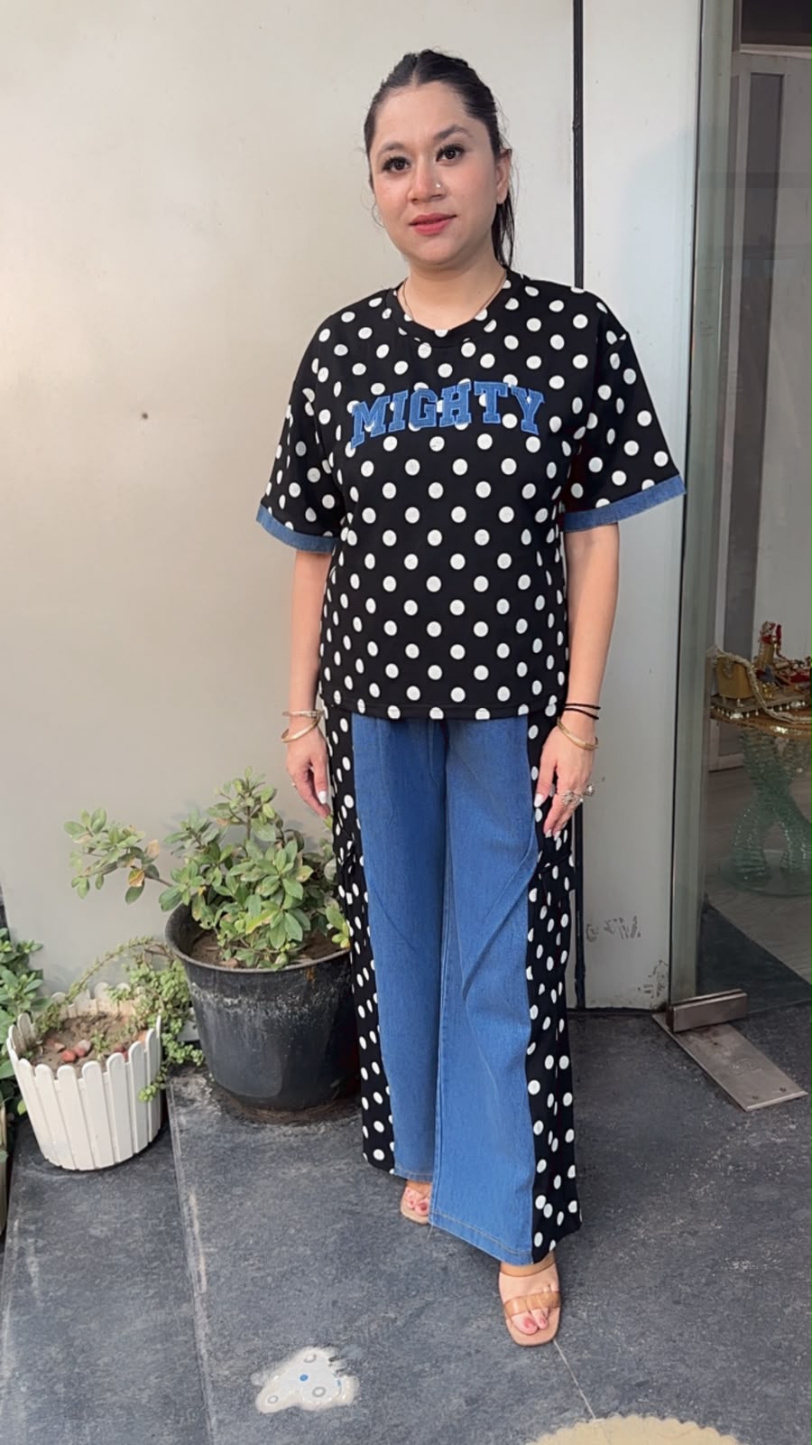 Mickey Black polka Denim Style Cordset