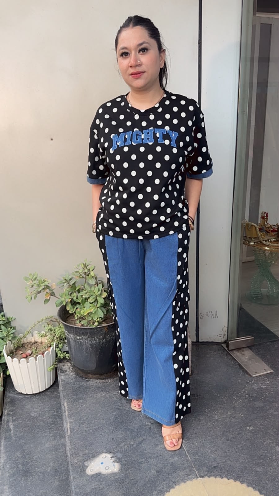 Mickey Black polka Denim Style Cordset