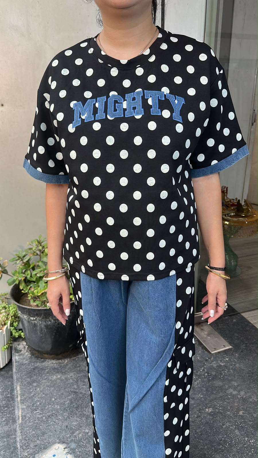 Mickey Black polka Denim Style Cordset