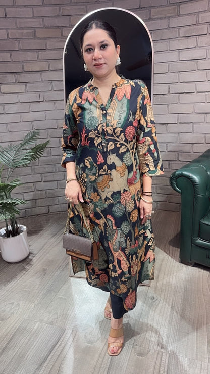 Kathak Digital print A-Line Tunic Set