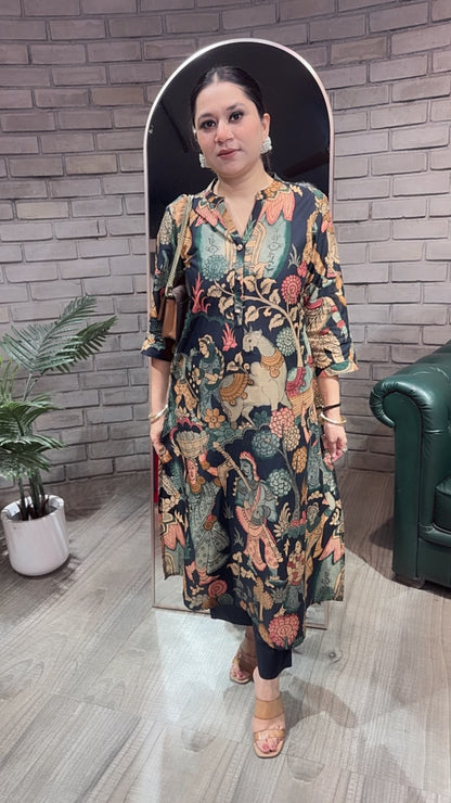 Kathak Digital print A-Line Tunic Set