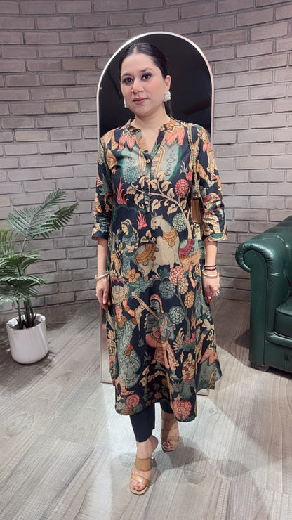 Kathak Digital print A-Line Tunic Set