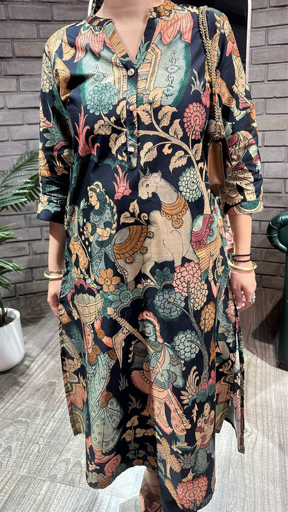 Kathak Digital print A-Line Tunic Set