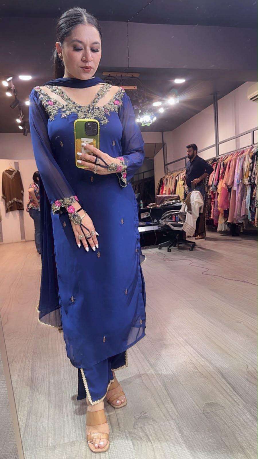 Noorani Navy Blue Designer suit